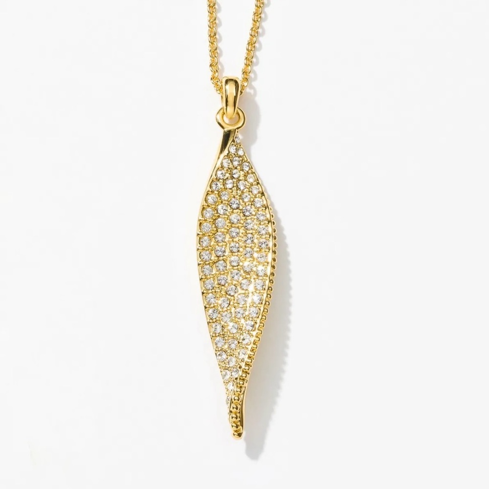 Touchstone Crystal by Swarovski Do the Twist Pendant Gold adjustable necklace